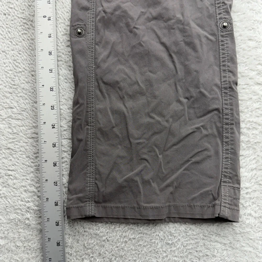 Kuhl Splash Roll-Up Gray Cargo Hiking Pants Womens 12 Short 6065 Straight Leg